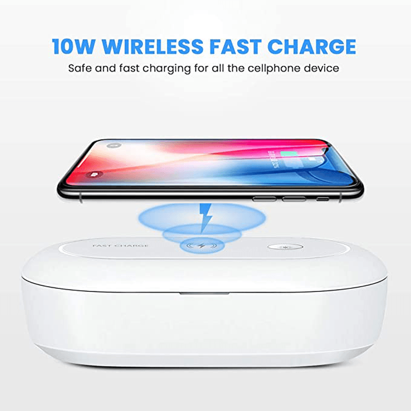 Portable UV Sanitizer Box UV Sanitizer Wireless Charger Phone Cleaner Disinfection Box for Phone Brush and Accessories - MRSLM
