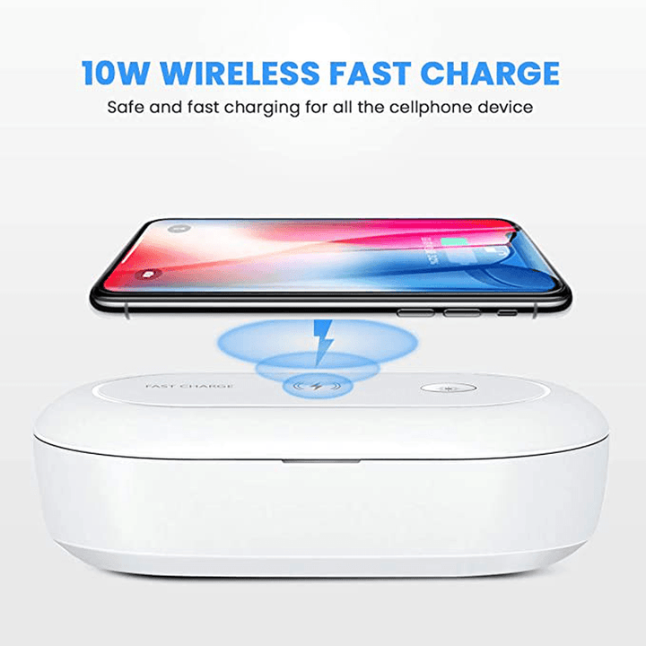 Portable UV Sanitizer Box UV Sanitizer Wireless Charger Phone Cleaner Disinfection Box for Phone Brush and Accessories - MRSLM