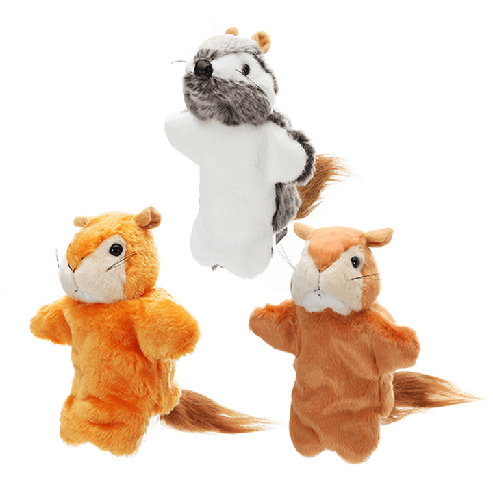 27CM Stuffed Animal Squirrel Fairy Tales Hand Puppet Classic Children Figure Toys Plush Animal - MRSLM