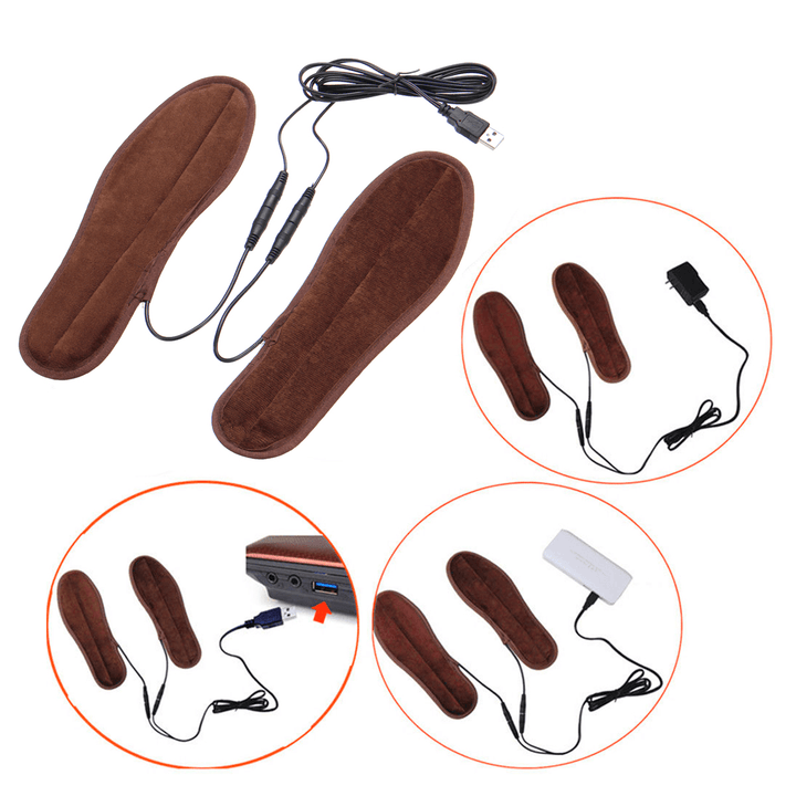 Unisex USB Charging Electric Heated Insoles for Shoes Winter Warmer Foot Heating Insole Boots Rechargeable Heater Pads - MRSLM