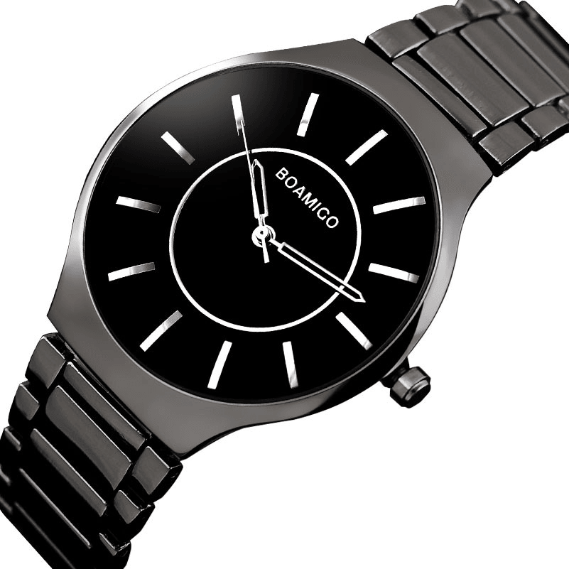 BOAMIGO L811 Men Full Metal Strap Simple Dial Casual Style Waterproof Watch Quartz Watch - MRSLM
