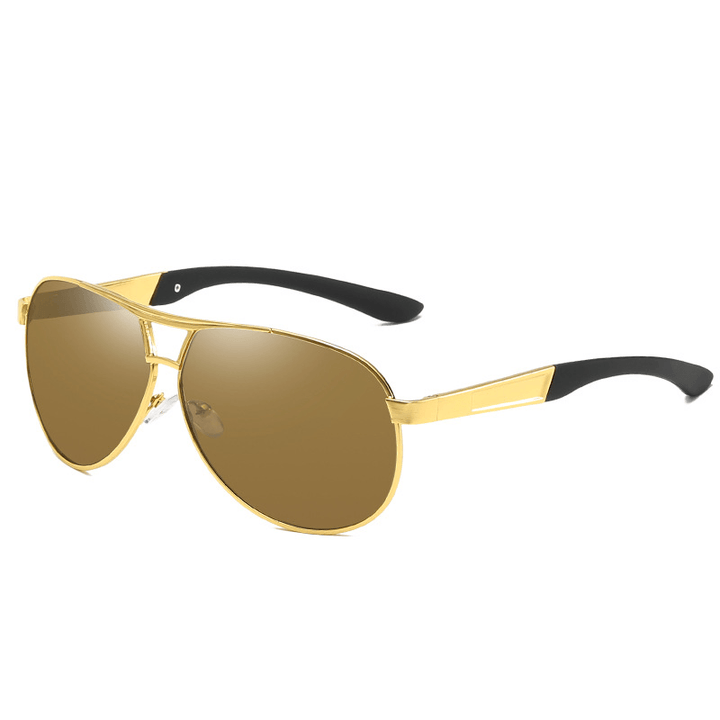 Men'S Metal Large Frame Sunglasses Frog Mirror Driver Polarized Sunglasses - MRSLM