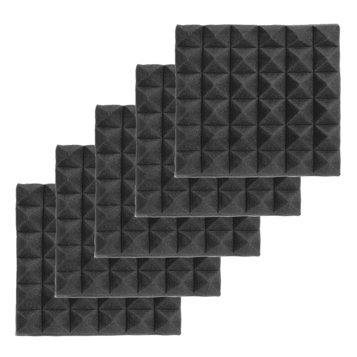 5PCS Soundproofing Foam Acoustic Wall Panels Fire Retardant Material Pads Studio - MRSLM