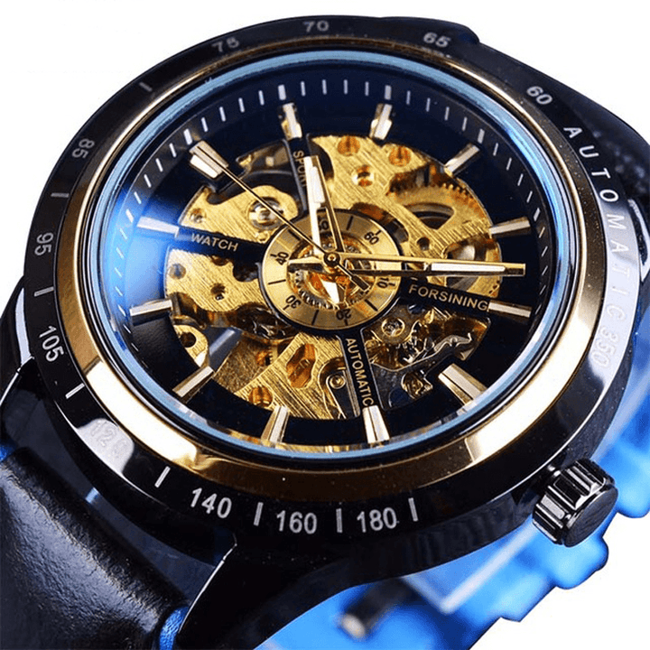 Forsining GMT1009 3ATM Waterproof Genuine Leather Automatic Mechanical Watch - MRSLM
