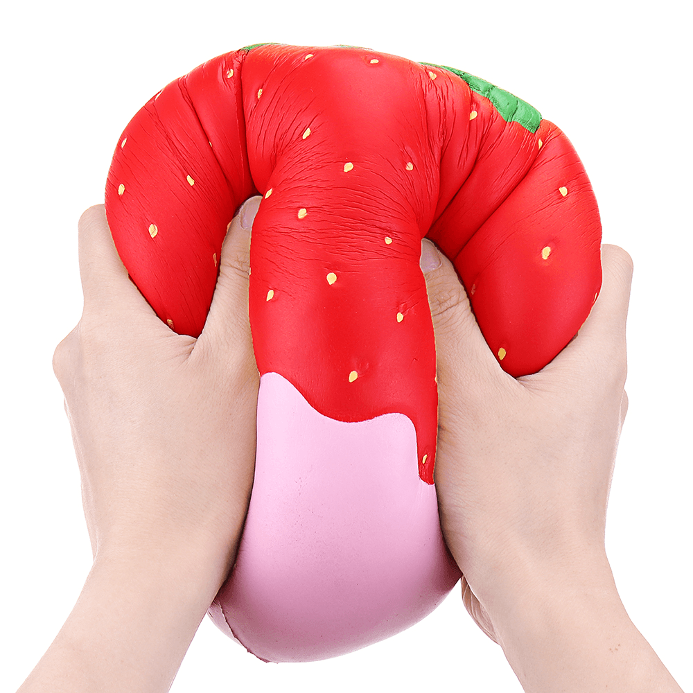 Puni Maru Super Humongous Classic Strawberry Dipped in Squishy Licensed Slow Rising Toy 35Cm - MRSLM