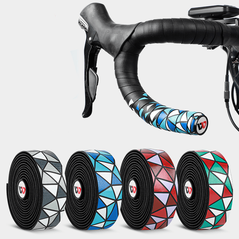 WEST BIKING 2 Pcs Bike Handlebar Tapes PU Anti-Slip Waterproof Handlebar Grip Wraps Adhesive Strap for Cycling Bicycle Mountain Bike - MRSLM