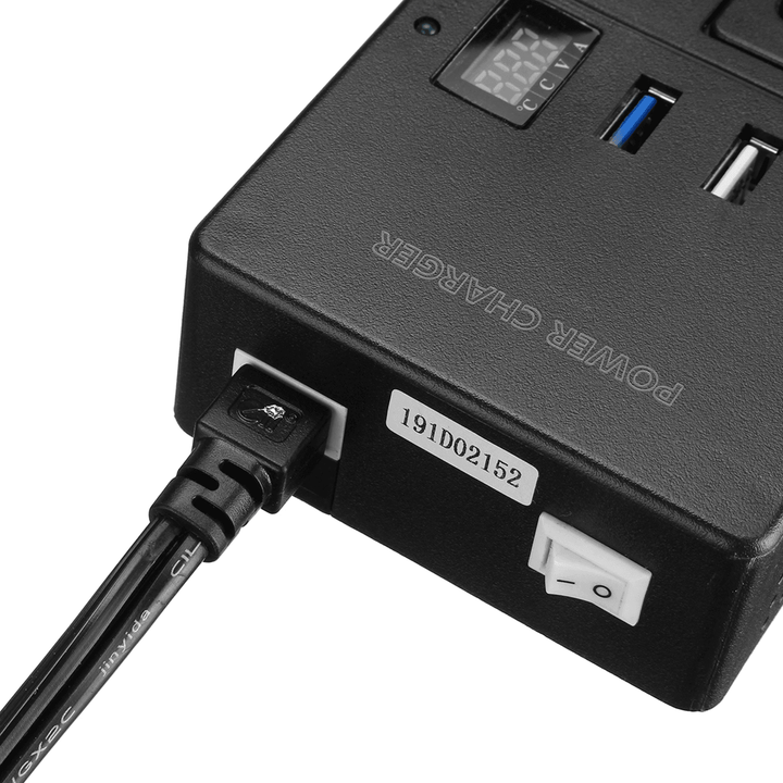 200W Mini Power Inverter 12V/24V to 220V Dual USB QC3.0 Fast Charge Voltage Converter Transformer Digital Display - MRSLM