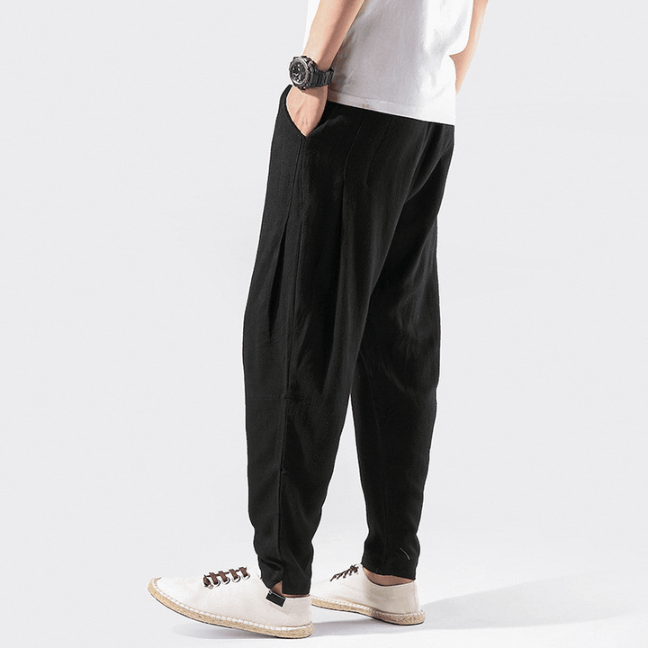 Linen Pants Chinese Style Casual Loose Large Size Harem Pants - MRSLM