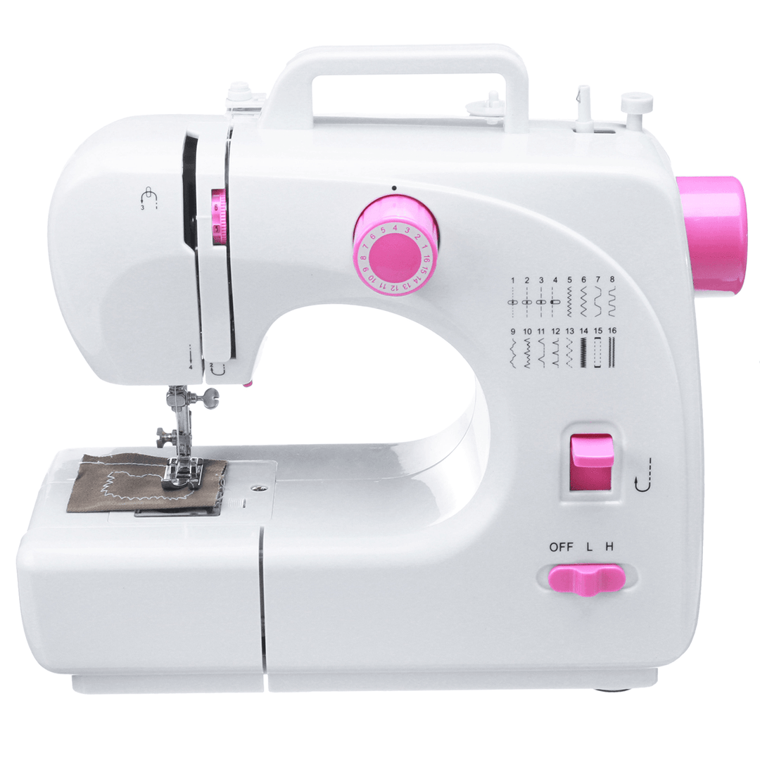 Mini 16 Stitches Electric Sewing Machine Portable Multifunction Clothes Pillowcases Sheets Sewing Machine - MRSLM