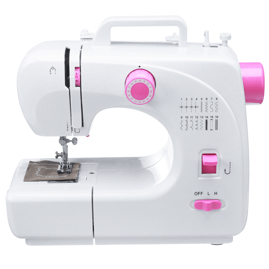 Mini 16 Stitches Electric Sewing Machine Portable Multifunction Clothes Pillowcases Sheets Sewing Machine - MRSLM