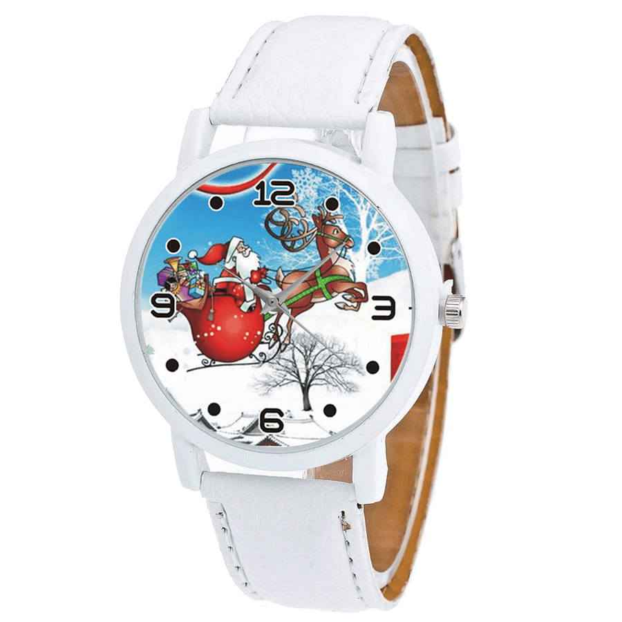 Cartoon Santa Claus and Snowfield Pattern Cute Kid Watch Fashion Children Quartz Watch - MRSLM