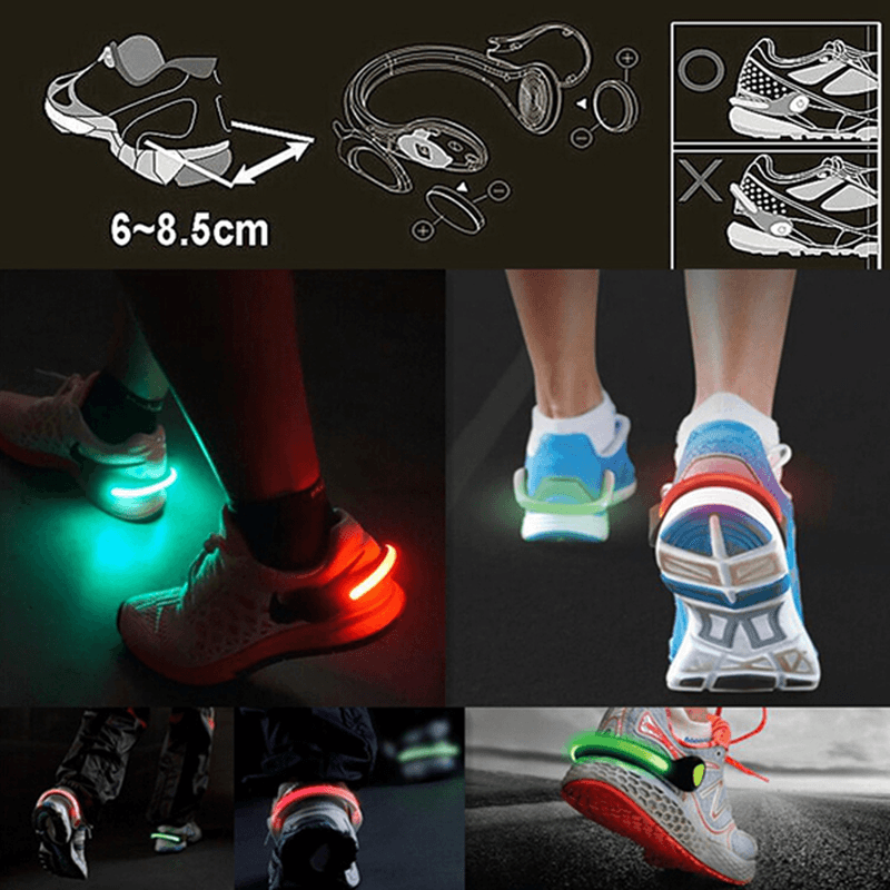 Outdoor Sports Clip LED Shoe Light Night Safety Running Cycling Plastic Light - MRSLM