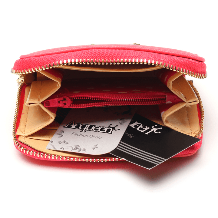 Women Mini Short Wallet Card Holder Leather Coin Bag Money Purse Handbag Clutch - MRSLM