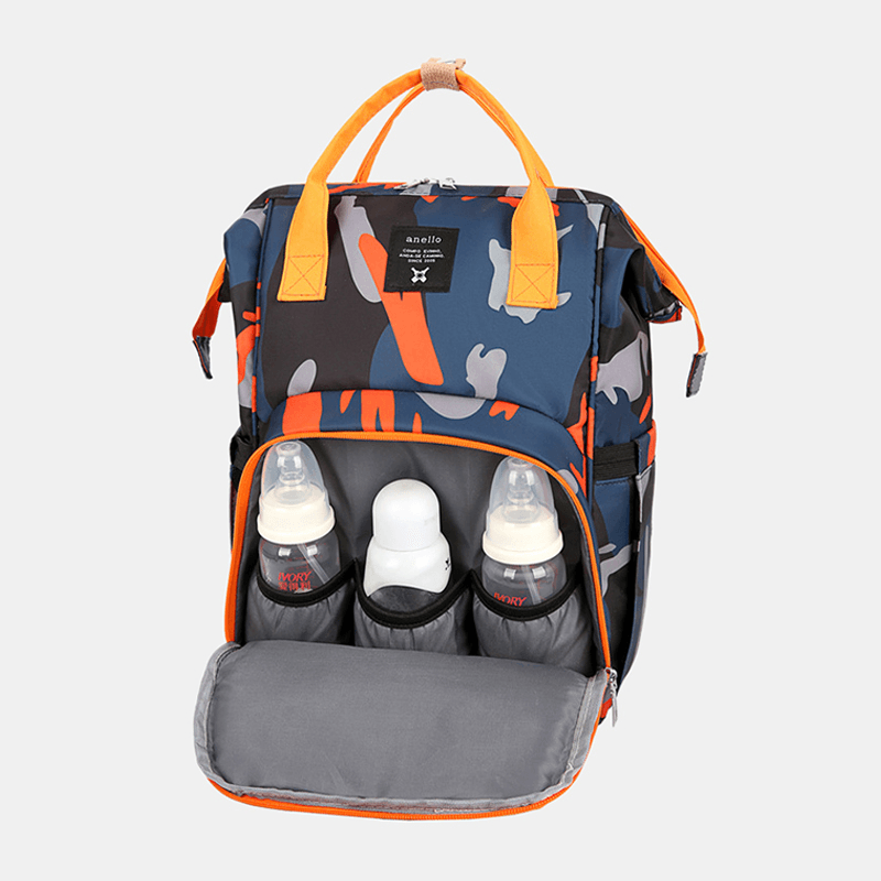 Women Oxford Camo Multifunctional Large-Capacity Waterproof Backpack Mommy Bag - MRSLM