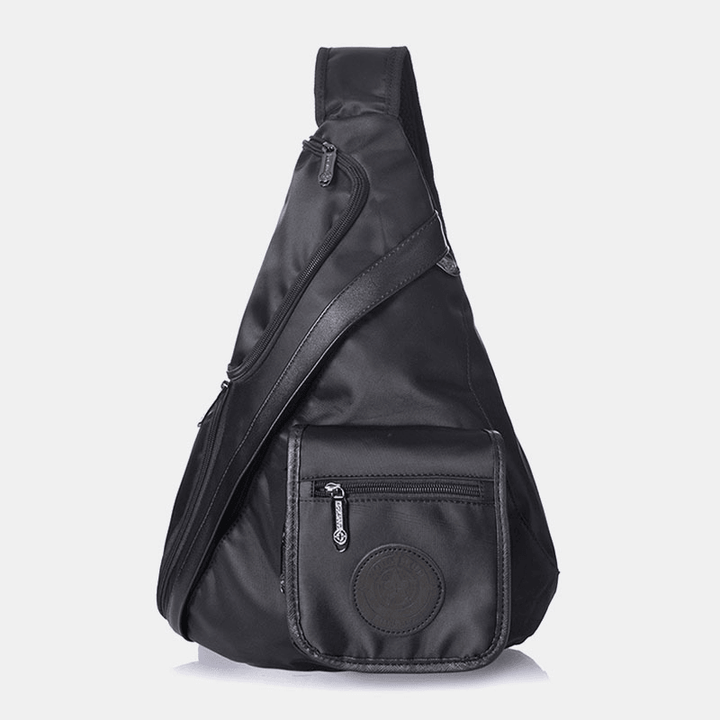 Men Retro Washed Canvas Multi-Pocket Waterproof Chest Bag Outdoor Sport Large Capacity Wear-Resistant Crossbody Bag Shoulder Bag - MRSLM