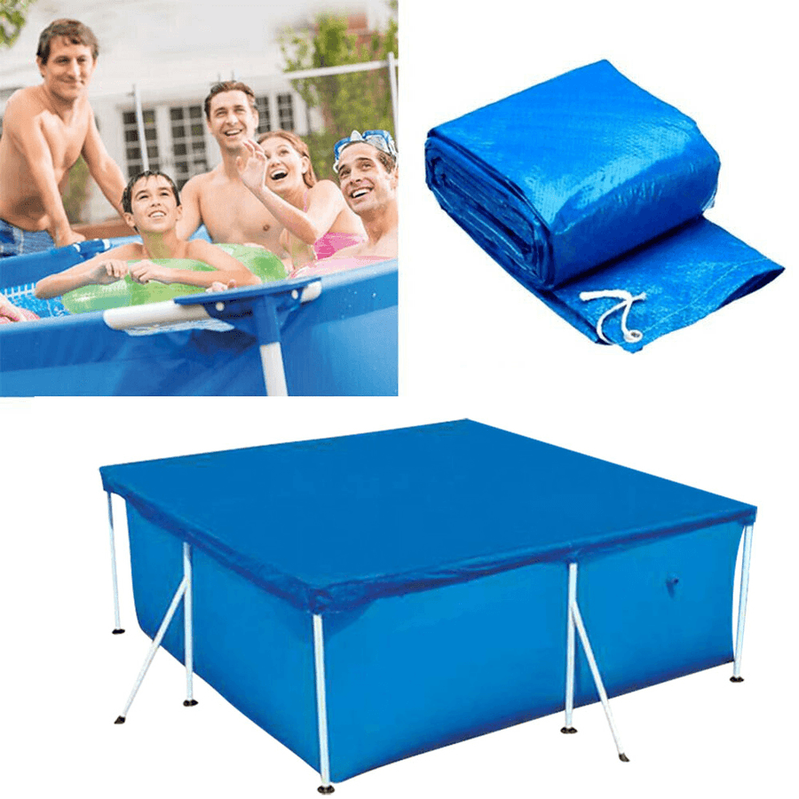 Square Swimming Pool Cover Ground Mat Uv-Resistant PE Rainproof Dust Cover Inflatable Pool Accessories for Outdoor Backyard Garden - MRSLM