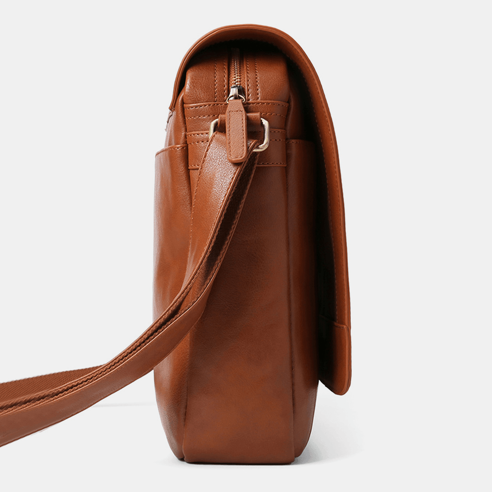 Ekphero Men Vintage Flap Design Large Capacity Crossbody Bag Sling Bag - MRSLM
