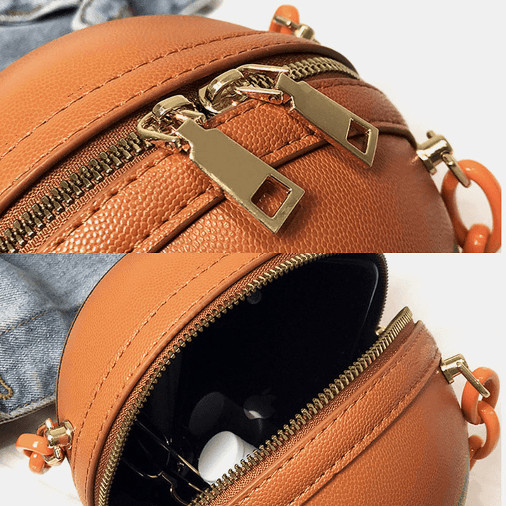 Women Basketball Football Chains Handbag Crossbody Bag Shoulder Bag - MRSLM