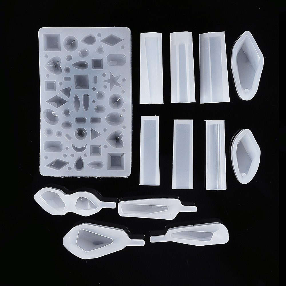 129Pcs/Set Crystal Epoxy Silicone Pendant Mould Kit Transparent Jewelry Making Mold for DIY Crafting Decorations - MRSLM