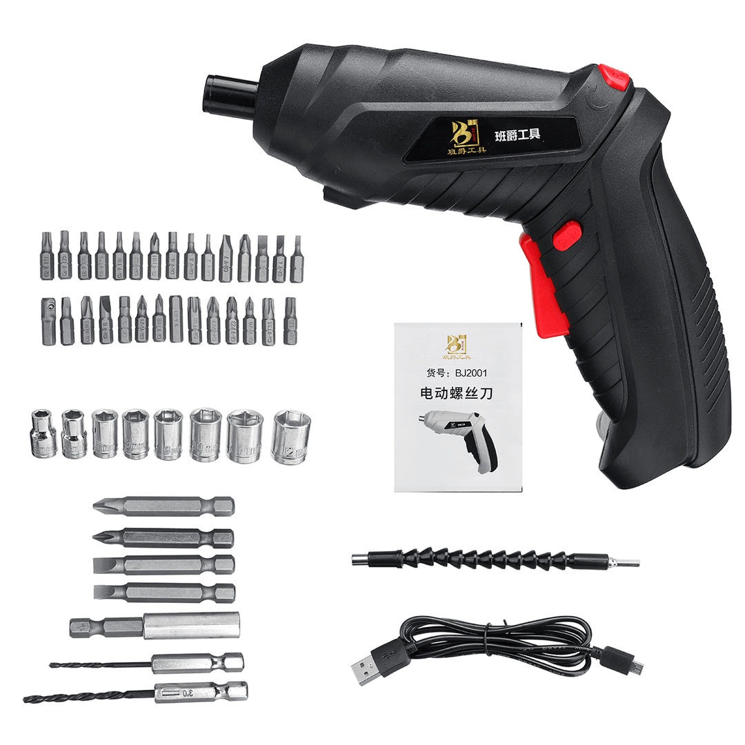 3.6V Rechargeable Electric Cordless Screwdriver Drill Driver Set Power Tool - MRSLM
