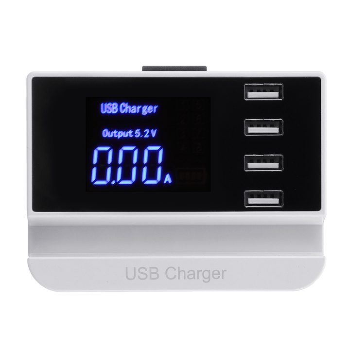 LCD Display 1.9 Inch USB Charger Power Adapter Desktop Charging Station Phone Charger Smart IC Technology USB Ports Charger - MRSLM