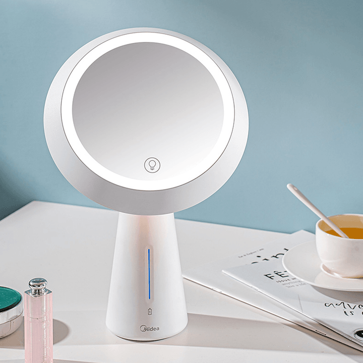 MIUO T03 Cosmetic Mirror Table Lamps High-Definition Make-Up Mirror Stepless Dimming USB Charging 90° Turnover Bedside Table Night Light From - MRSLM