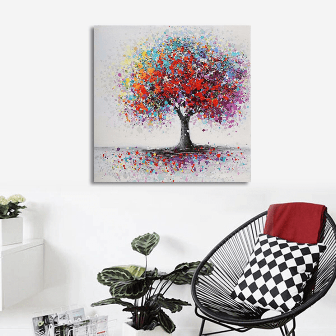 Framed Colorful Tree Abstract Print Art Oil Paintings Picture Home Decor - MRSLM