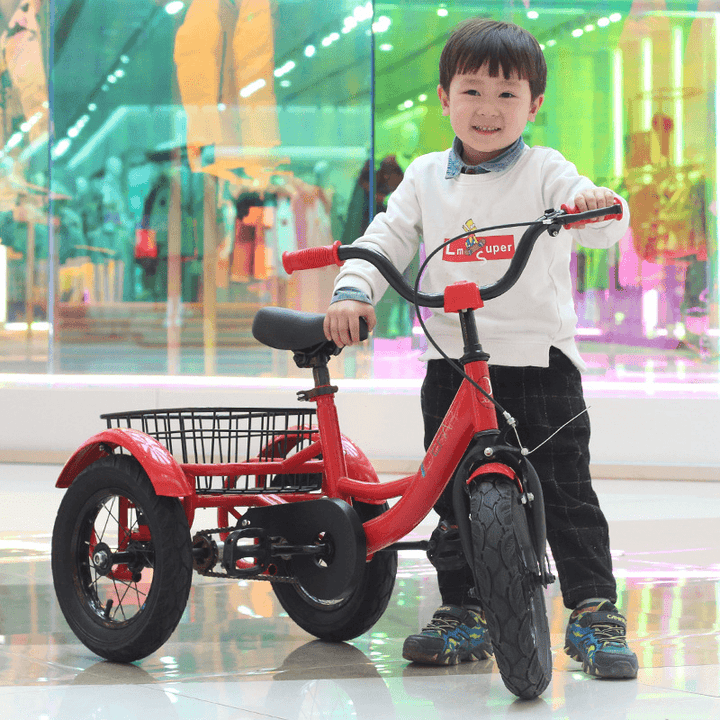 BIKIGHT Children Tricycle with Large Rear Basket Kids Bike Adjustment Seat Stroller Bike for 2-8 Years Old Boys Girls Gifts - MRSLM