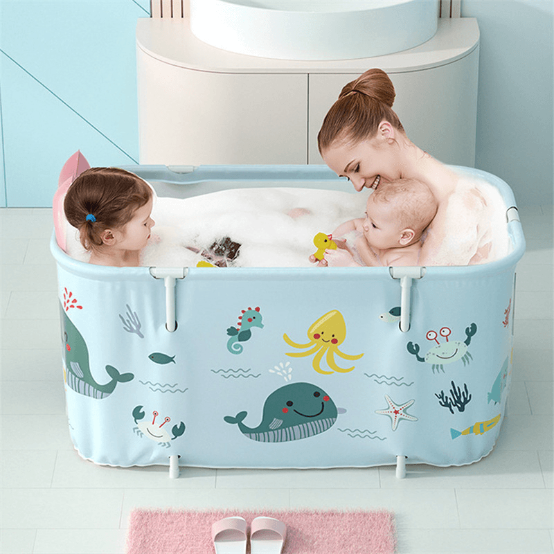 Bathtub Portable Folding Insulation for Adult Children Swimming Pool Large Plastic Bath Bucket - MRSLM