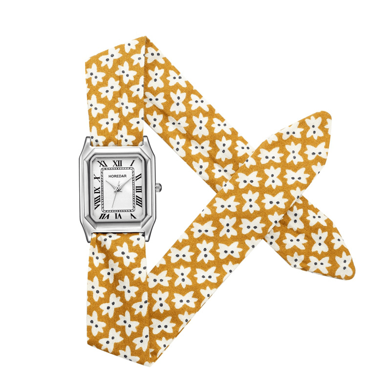 Retro Floral Strap Ladies Wrist Watch Gift Quartz Movement Watches - MRSLM
