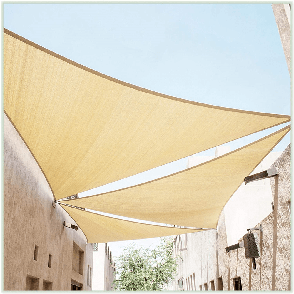 Triangle Sun Shade 95% UV Resistant Waterproof Breathable Folding Canopy Outdoor Patio Beach Camping Travel - MRSLM