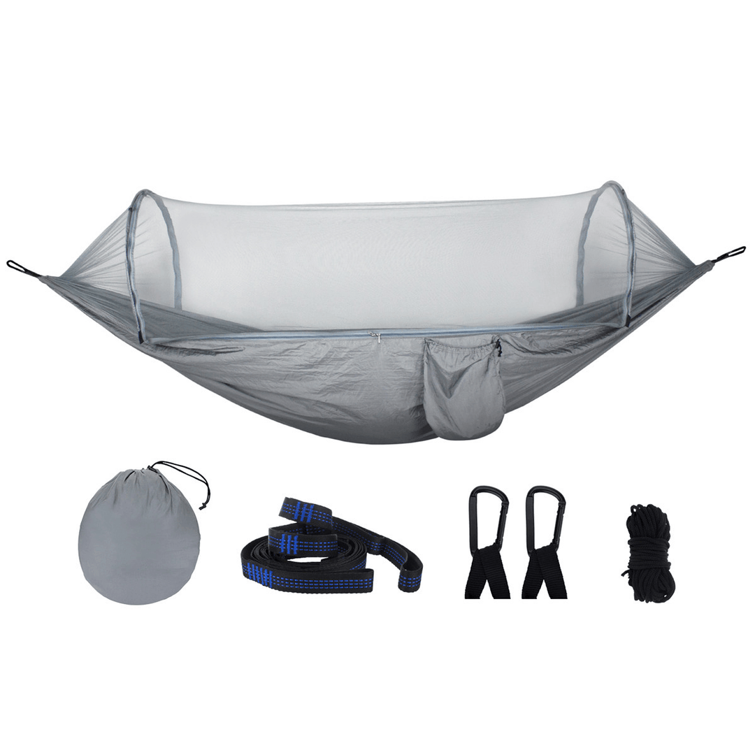 210T Nylon Hammock Ourdoor Camping Travel Hanging Bed with Mosquito Net - MRSLM