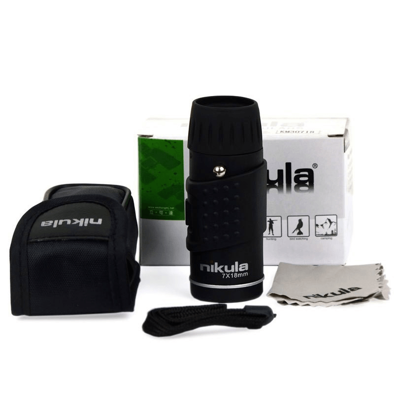 Nikula 7X18 Portable Monocular Telescope HD Mini Monocular Night Vision for Outdoor Camping Travel Hunting - MRSLM