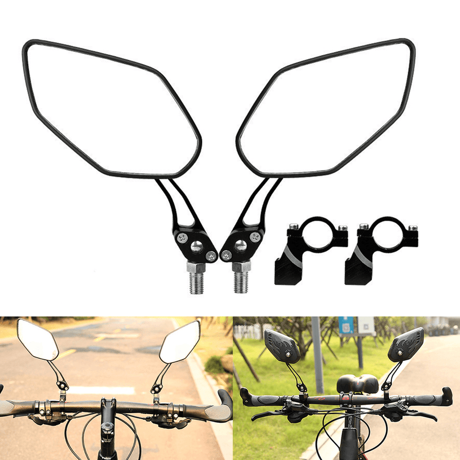 1 Pair E-Bike Rear-View Mirror Clear Wide Range Reflector Adjustable Universal Mirror Electric Bicycle Accessories - MRSLM