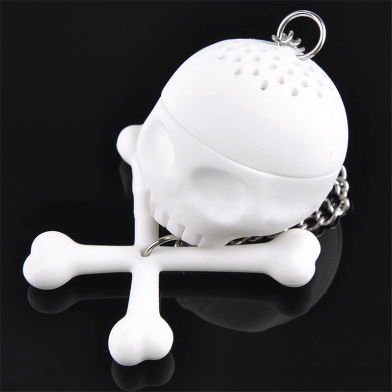 Cool Food-Safe Silicone T-Bones Bones Skull Infuser Loose Leaf Tea Strainer Filter Infuser Diffuser Silicone T-Bones Tea Bones Skull Tea Infuser - MRSLM