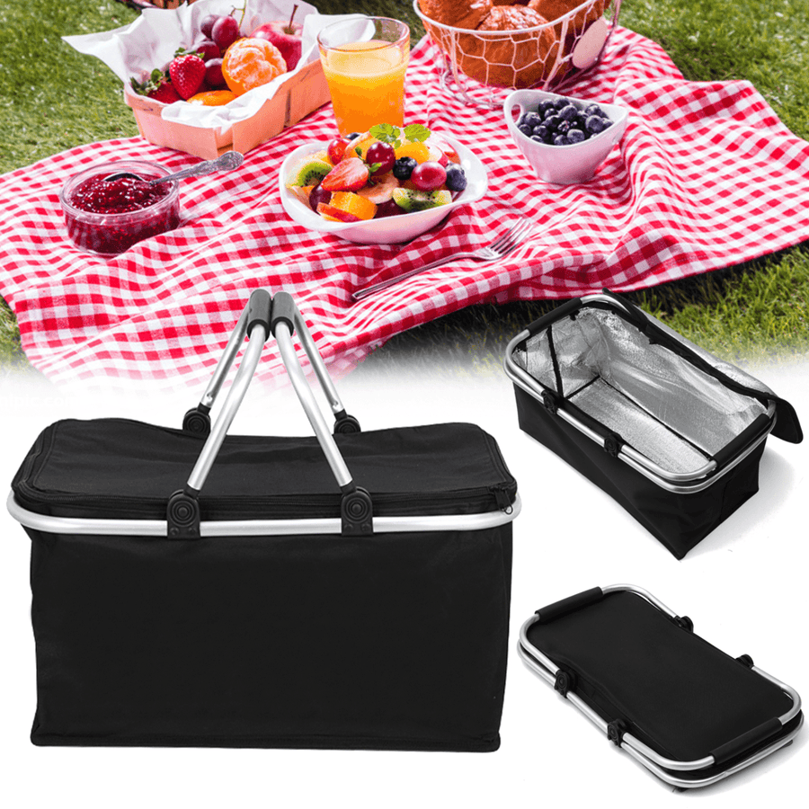 Ipree® LG1 30L Folding Picnic Storage Baskets Insulated Storage Cooler Hamper Waterproof Camping Travel Lunch Bag - MRSLM