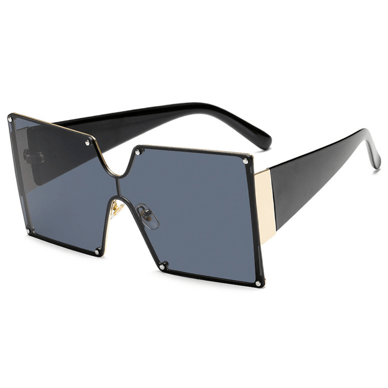 Fashion Metal Ladies Big Frame Rimless Sunglasses Sunglasses - MRSLM
