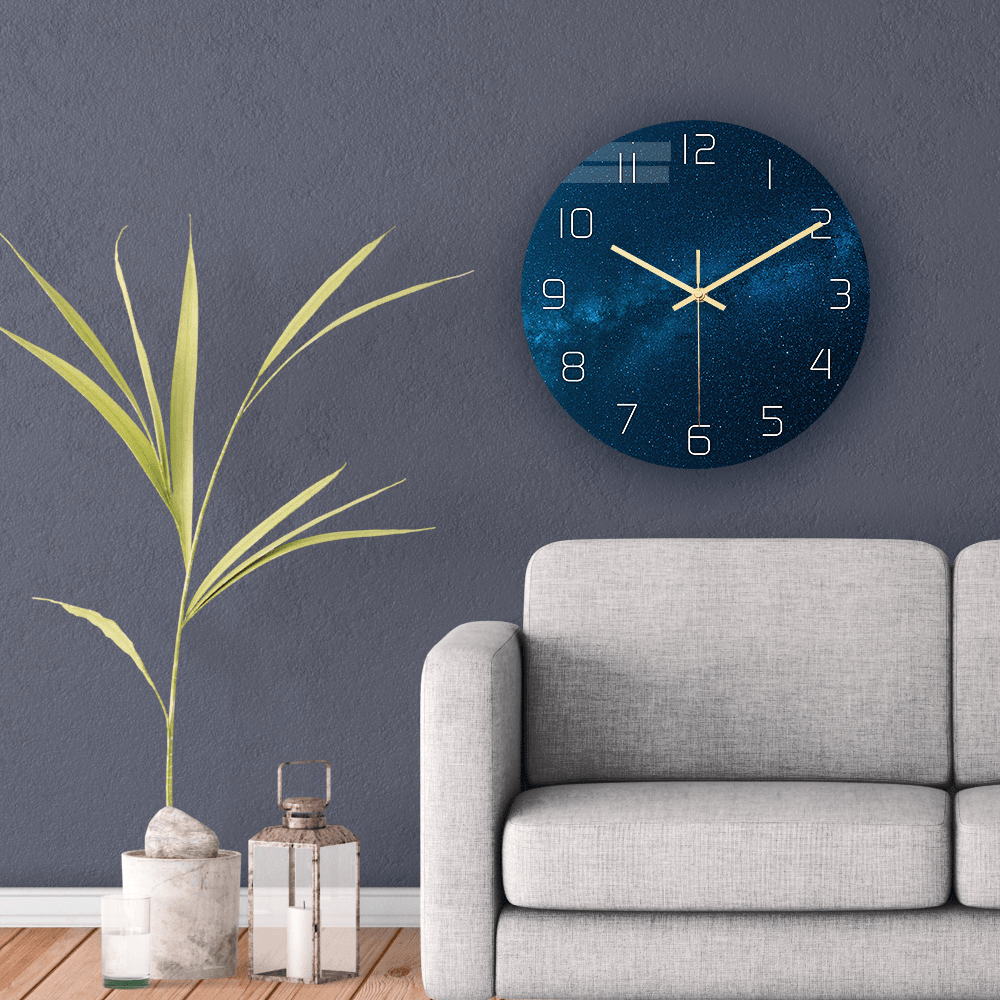 CC020 Creative Starry Pattern Wall Clock Mute Wall Clock Quartz Wall Clock for Home Office Decorations - MRSLM
