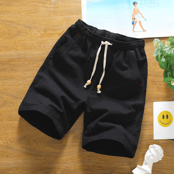 Mens Summer Fashion Breathable Solid Color Casual Shorts - MRSLM
