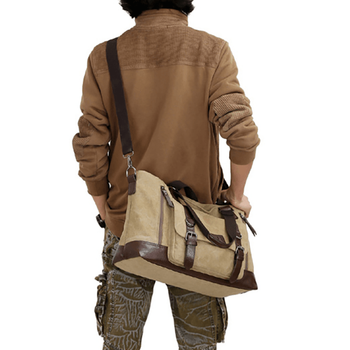 Men Canvas Casual Shoulder Sling Bag Handbag Travel Bag - MRSLM
