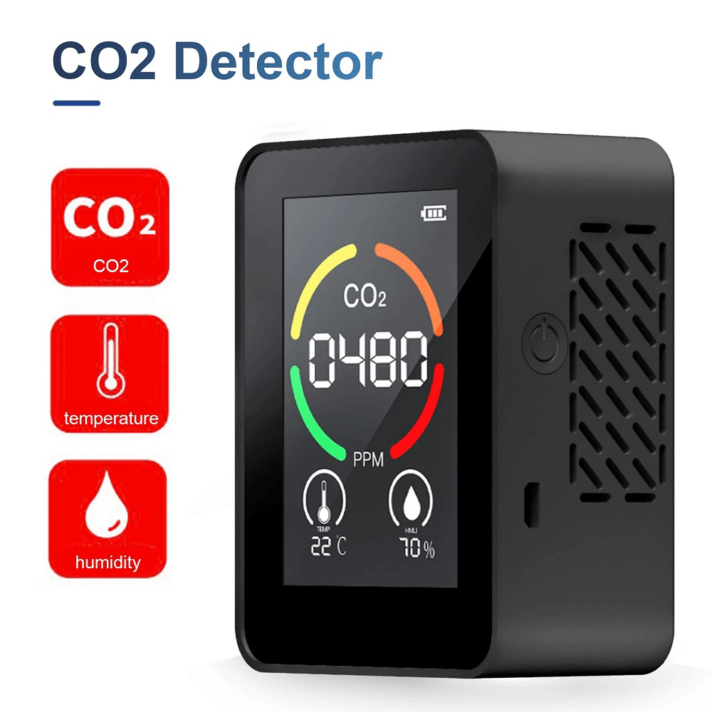 3 in 1 Digital CO2 Meter Carbon Dioxide Detector Air Quality Monitor Temperature Humidity Air Analyzer for Home Office - MRSLM