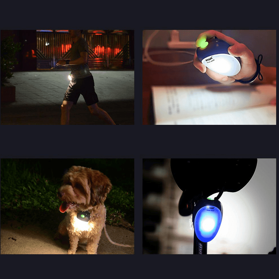 XTAR RC2-200 3-Modes RGB LED Hands-Free Rechargeable EDC Light Outdoor Running Safety Lamp Camping Torch - MRSLM
