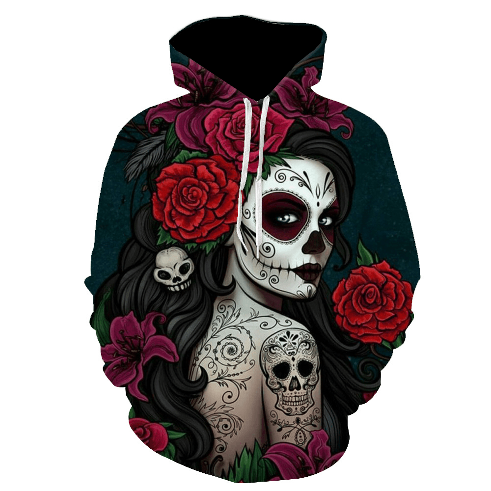 Gothic Retro Beauty Mask Skull Sweatshirt - MRSLM