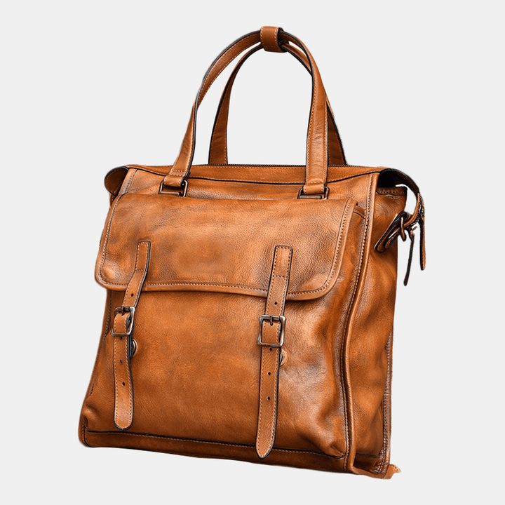 Ekphero Men Rub Color Multifunctional Large Capacity Casual Backpacks Handbag Vintage 13.3 Inch Laptop Bag - MRSLM
