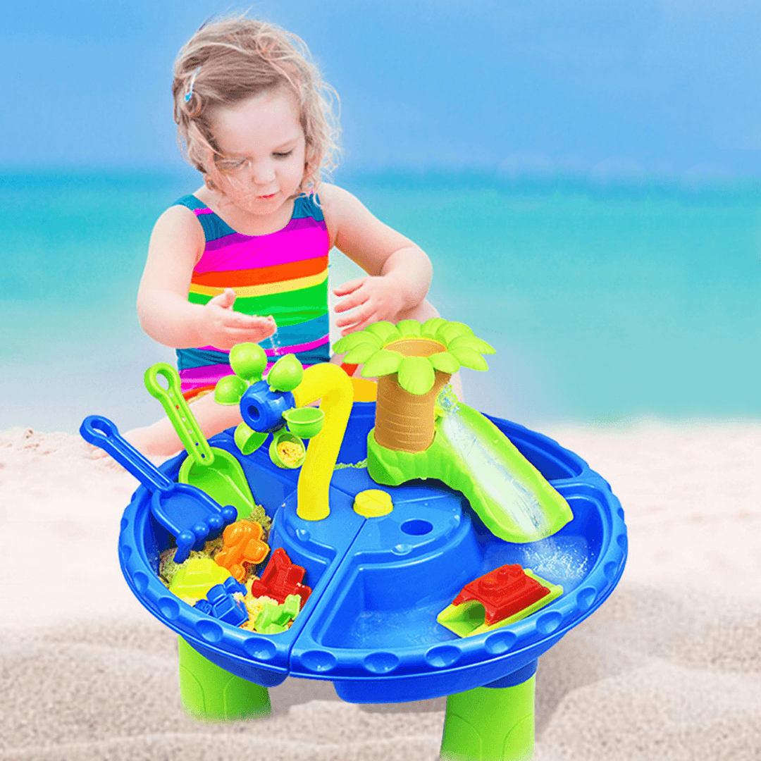 Sandboxes Sand & Water Table Beach Toys Set Beach Play Table Outdoor Garden Beach Table Sand Play Tool for Children - MRSLM