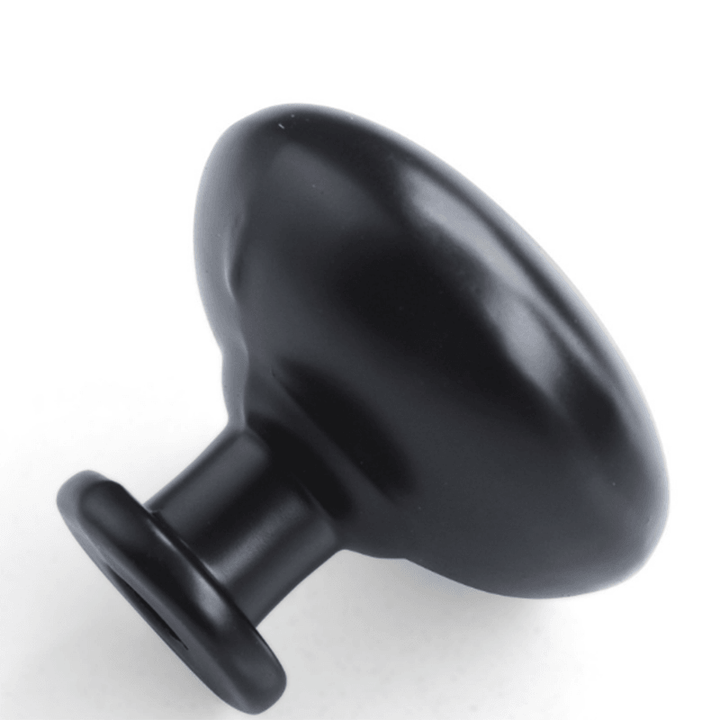 Zinc Alloy Black Solid round Handle Furniture Handle Cabinet Drawer Wardrobe Pull Single Hole Simple Handle - MRSLM