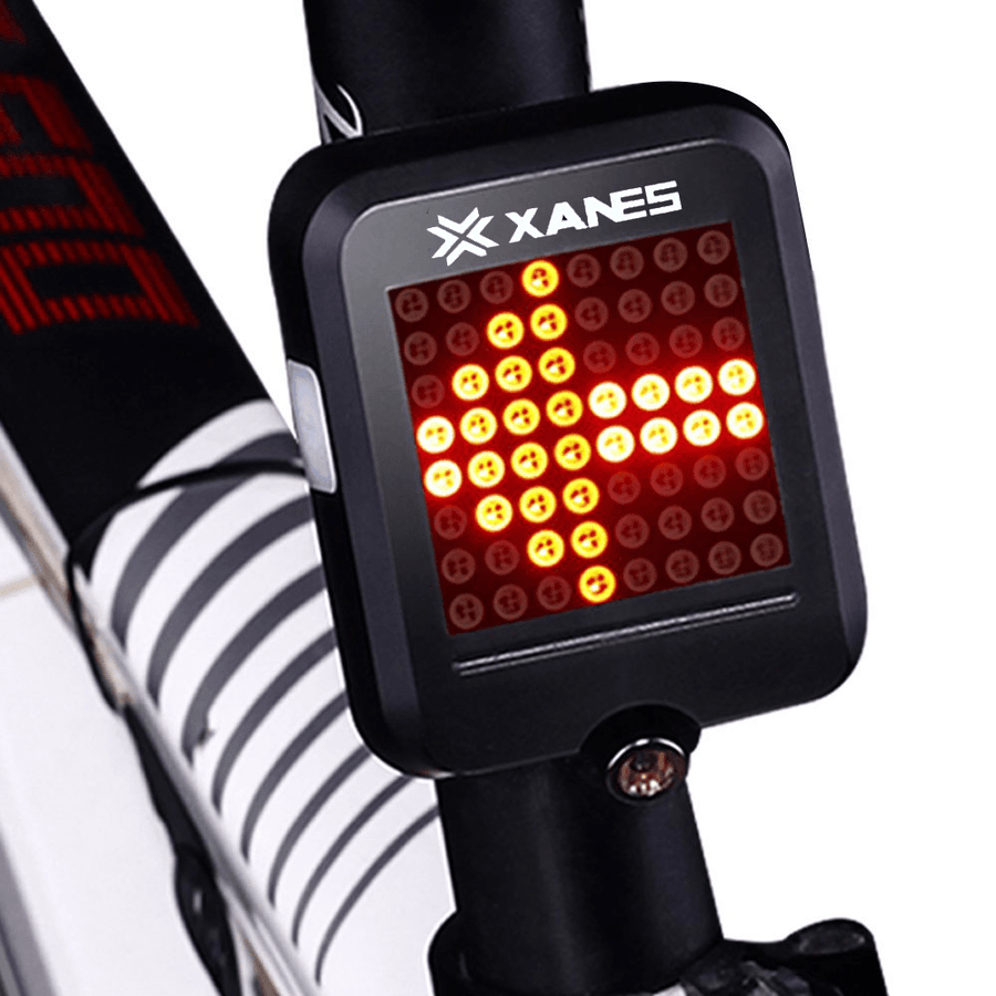 XANES 64 LED 80LM Intelligent Automatic Induction Steel Ring Brake Safety Bike Tail Light with Infrared Laser - MRSLM