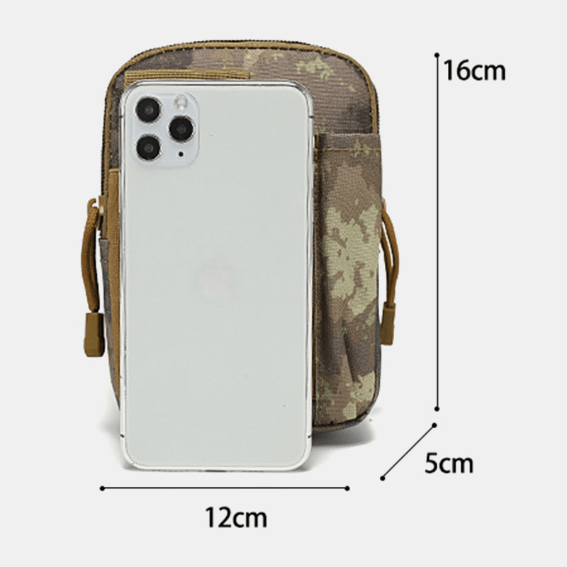 Waterproof Men's Camouflage Tactical Waist Bag with Large Capacity for Outdoor Sports, Featuring a 6-Inch Phone Pocket - MRSLM