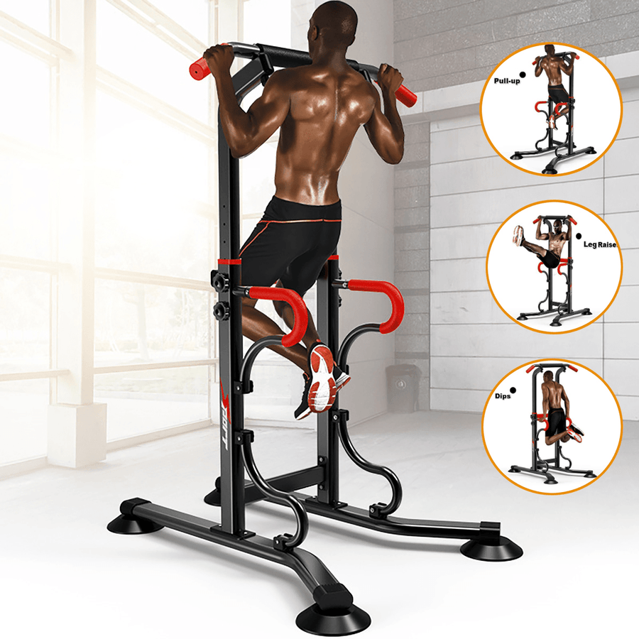 6 Level Height Adjustable Multi-Grip Chin up Bar Indoor Push up Station Rack Fitness Training Equipment - MRSLM