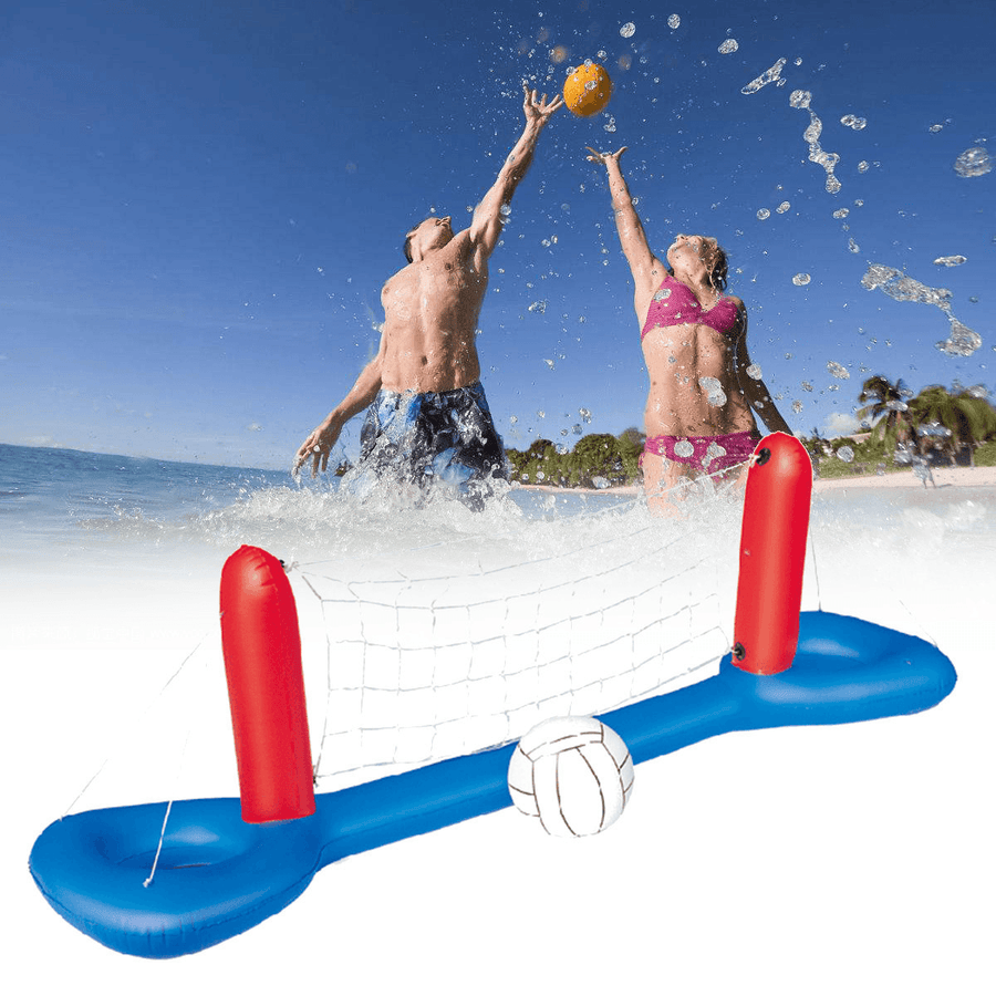 Inflatable Water Volleyball Kit Set Swimming Pool Floating Ball + Net Summer Outdoor Water Playing Game Set - MRSLM
